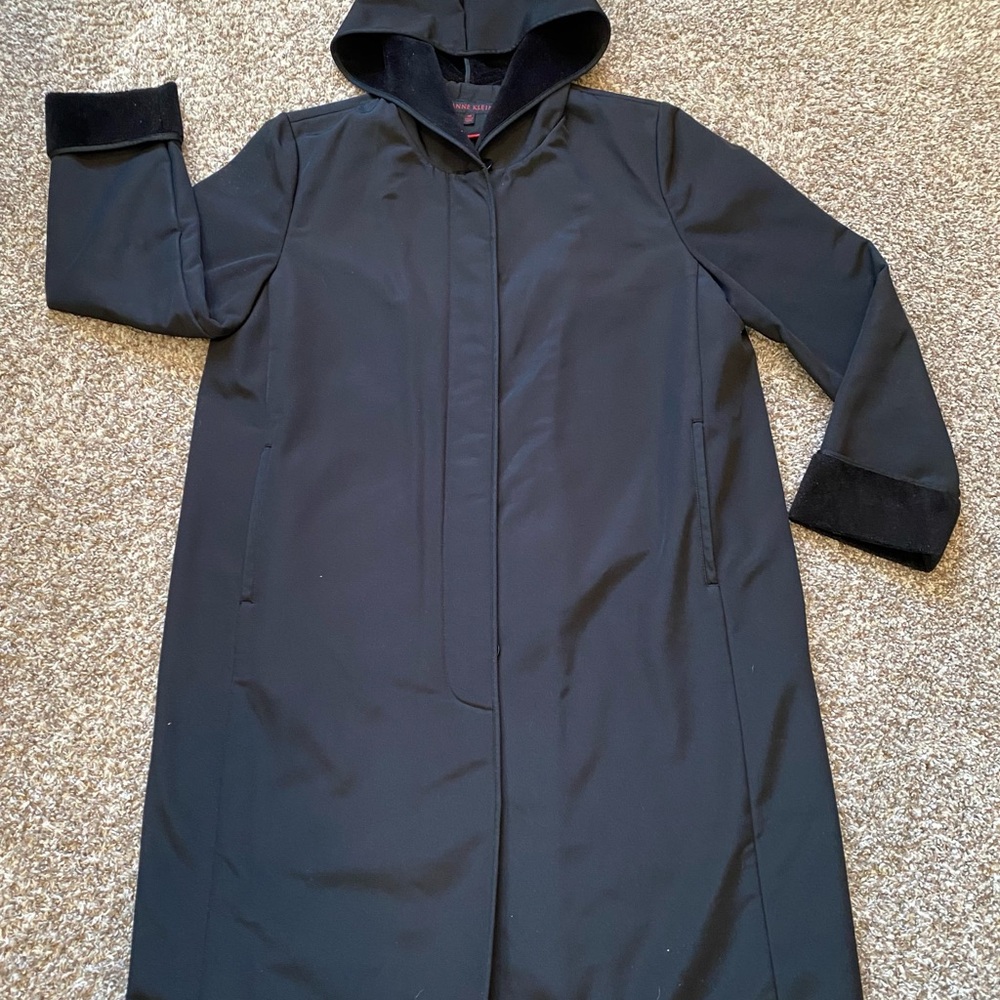 Anne Klein Black Water Resistant Jacket Coat Size Medium